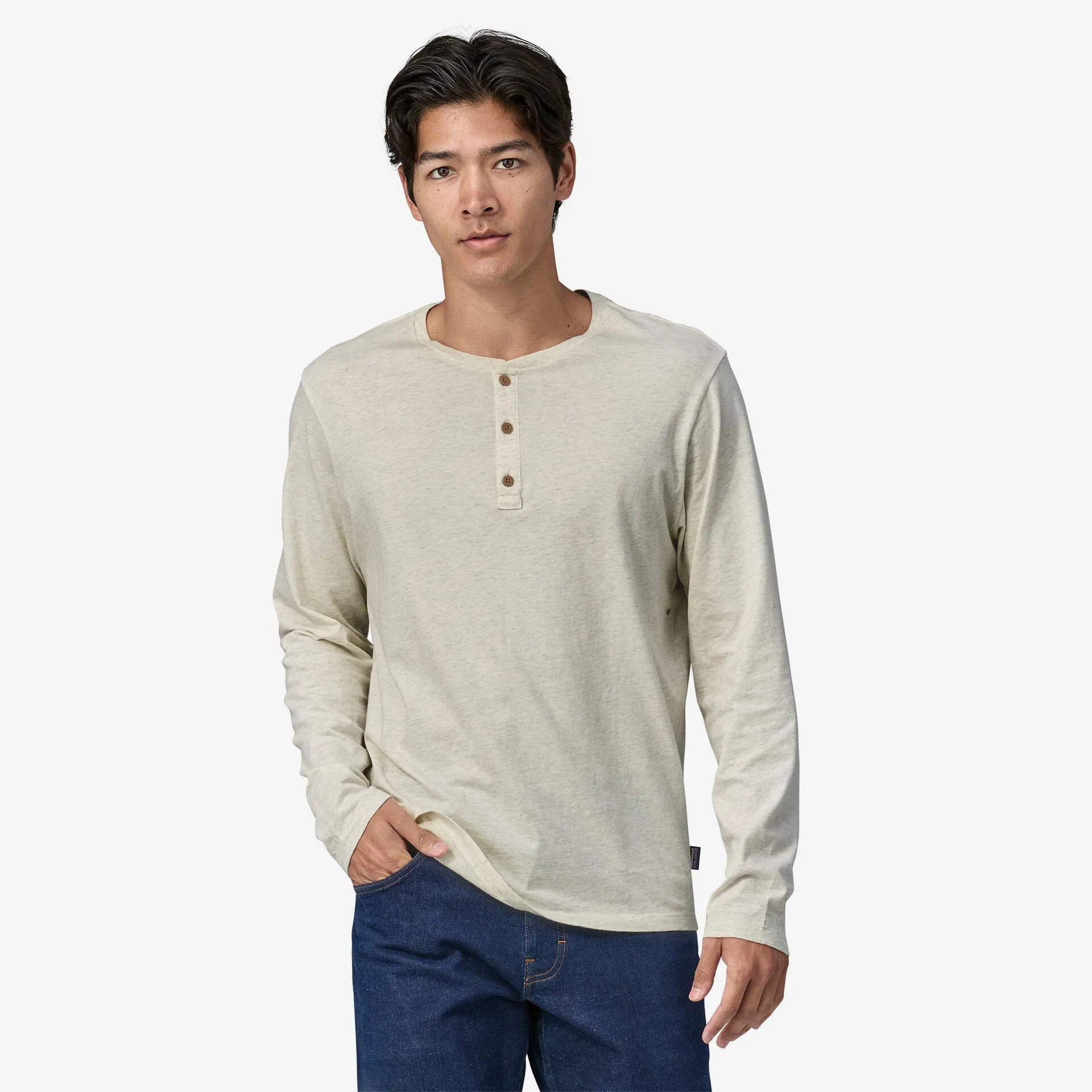 M's L/S Daily Henley – Birch White