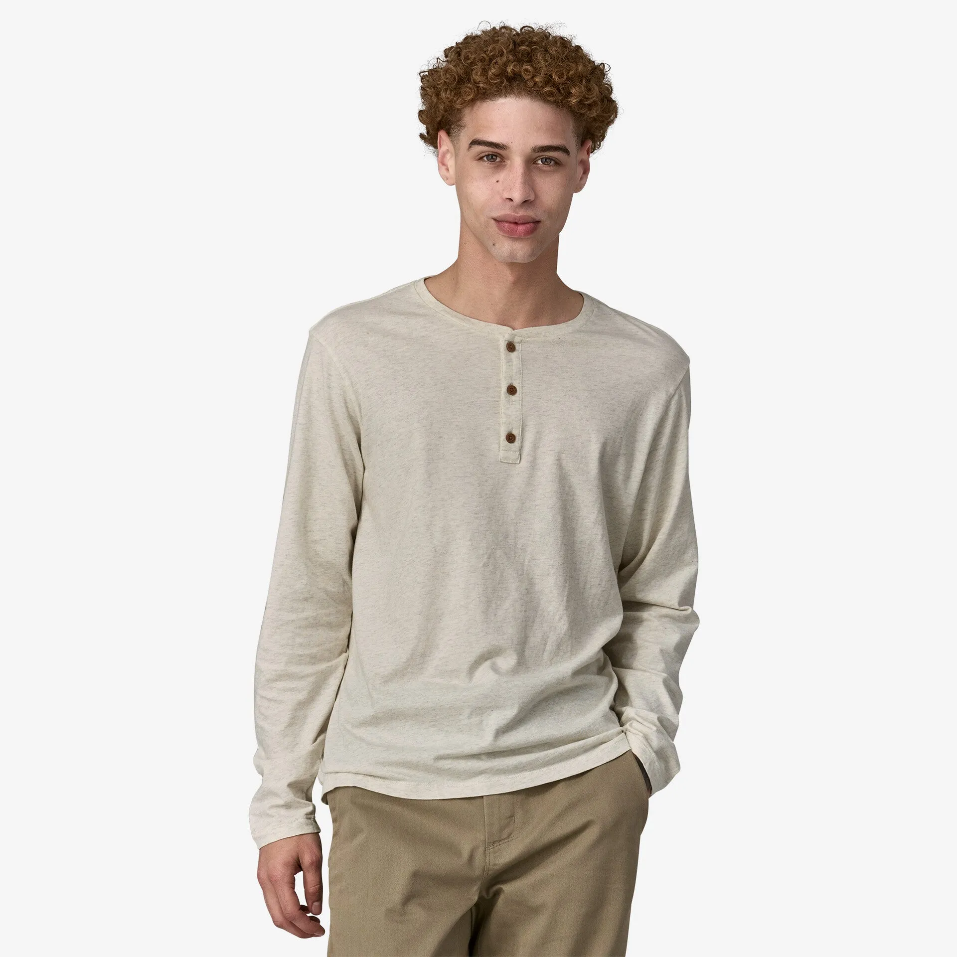 M's L/S Daily Henley – Birch White