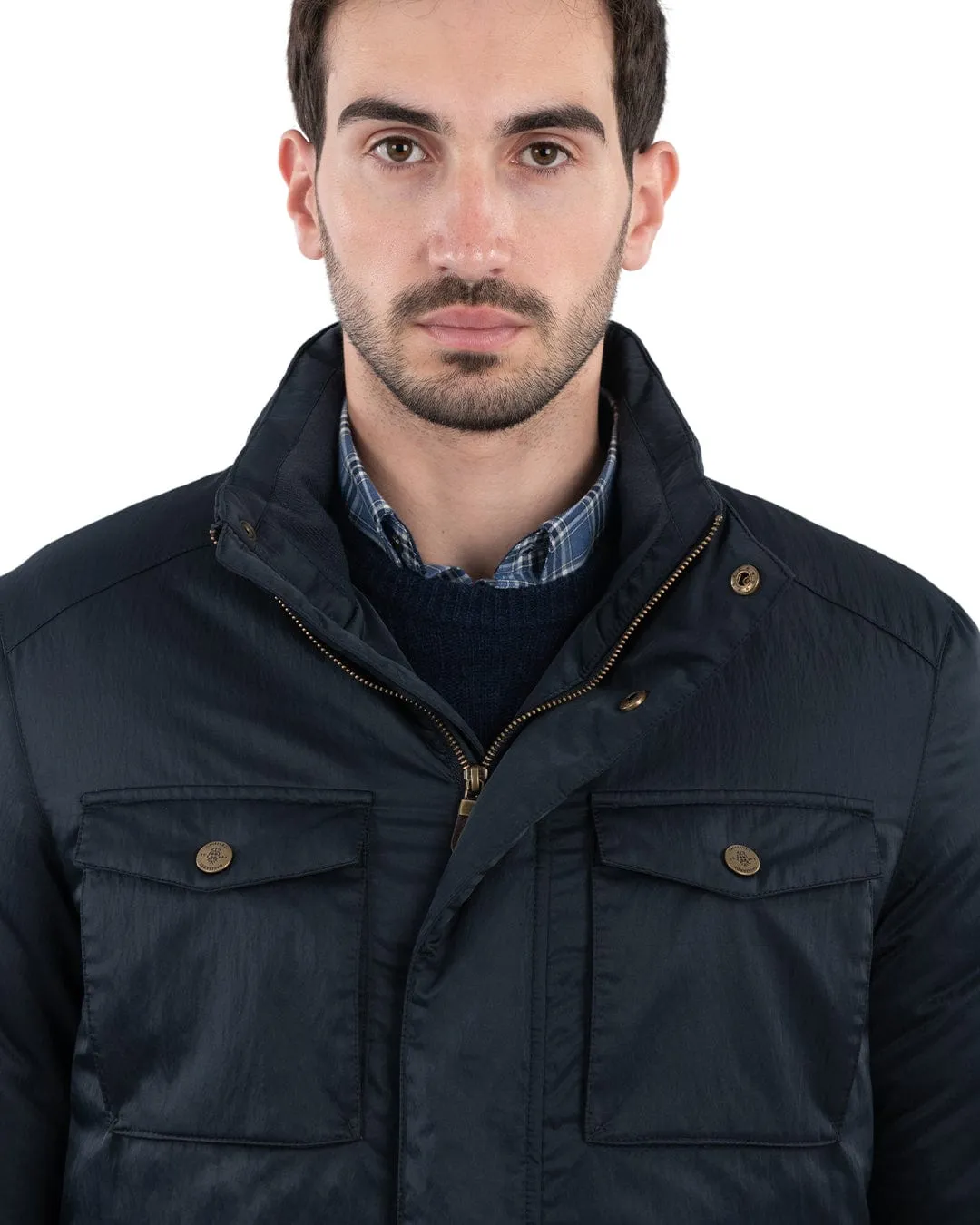 Navy Four Pocket Field Jacket