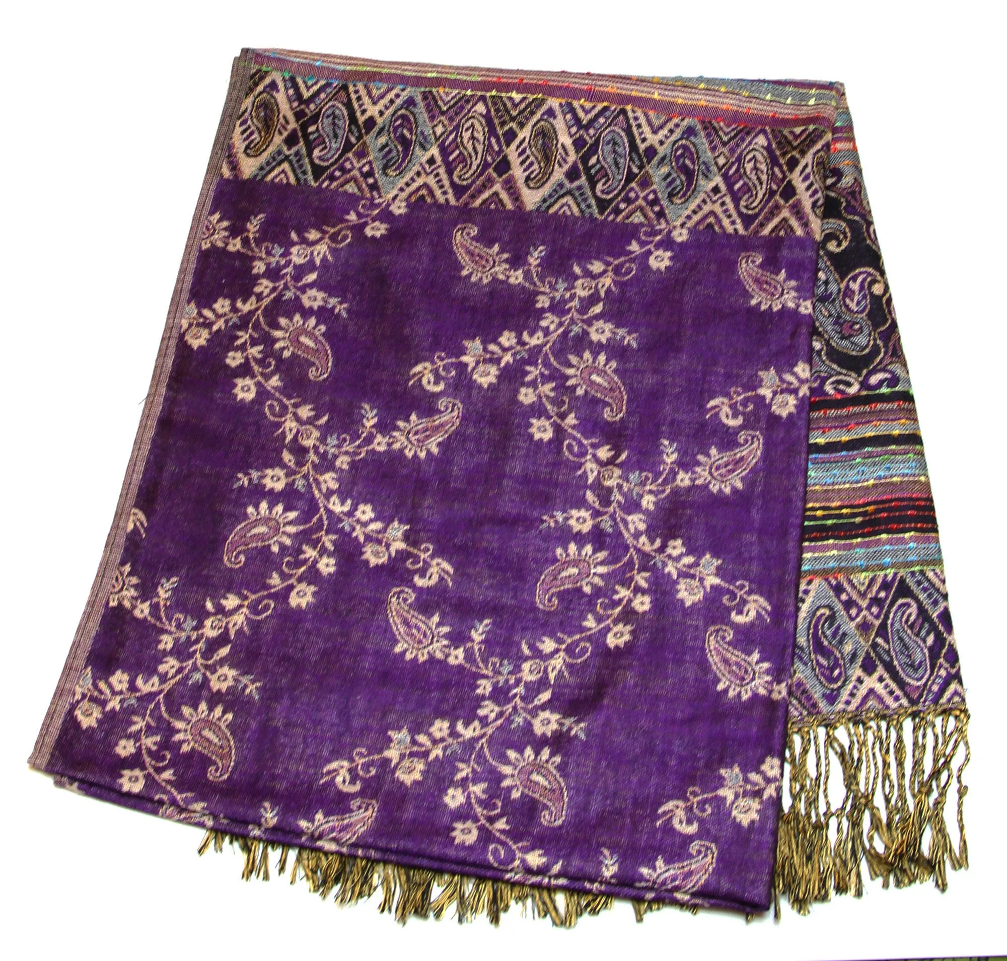 Nepal Hand Made Pashmina Shawl Scarf Grape