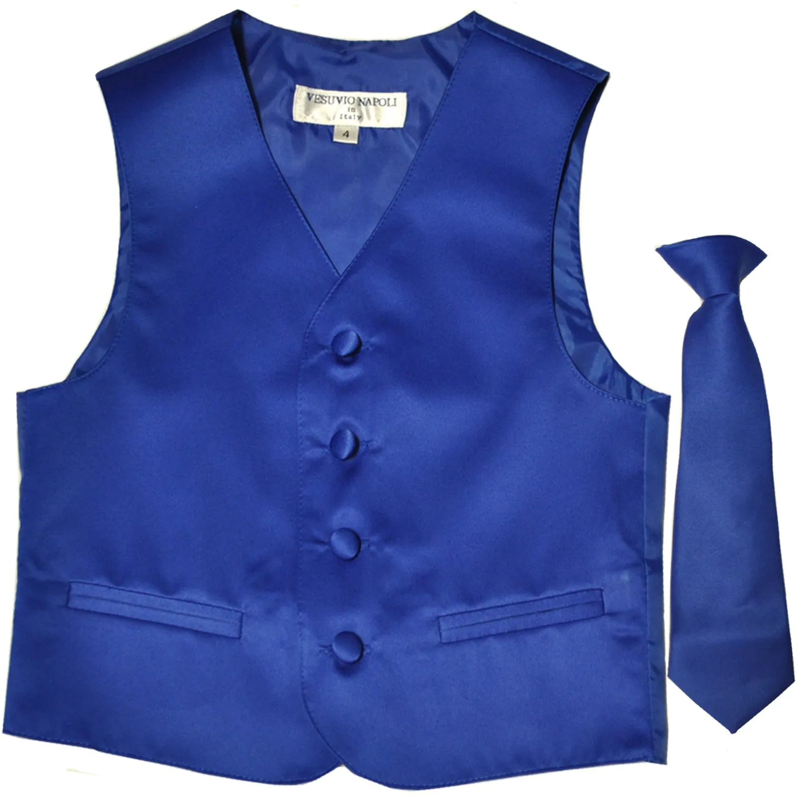 New Boy's Kid's formal Tuxedo Vest Waistcoat & Necktie US size 2-14