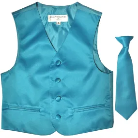 New Boy's Kid's formal Tuxedo Vest Waistcoat & Necktie US size 2-14