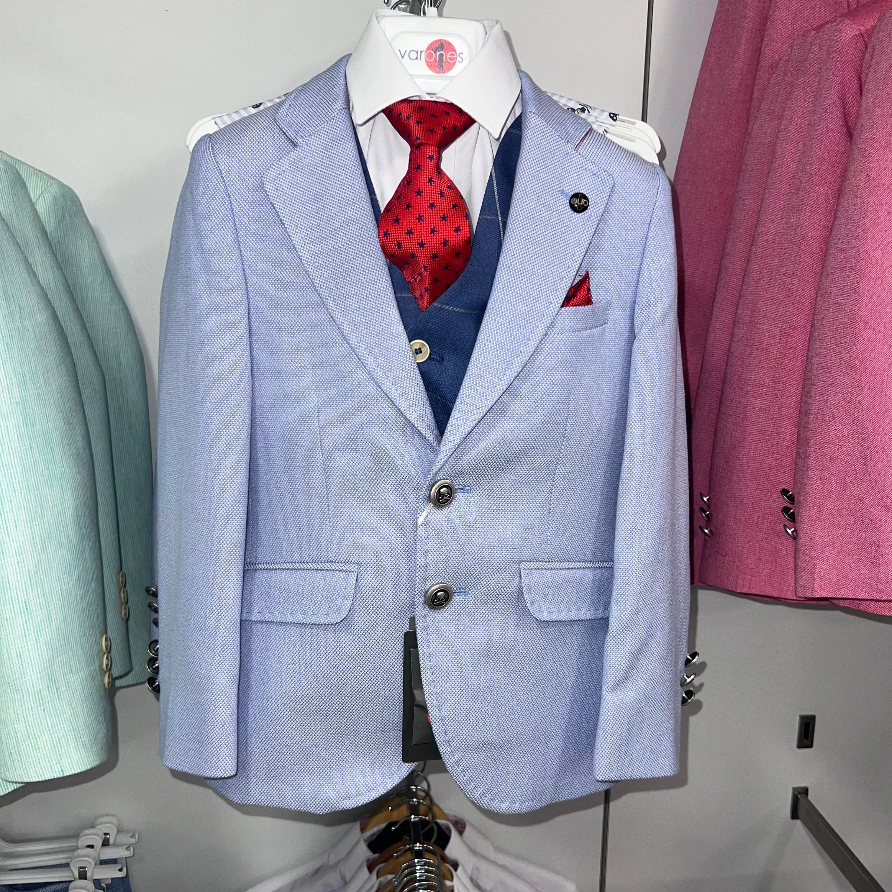 One Varones Boys Pale Blue Blazer