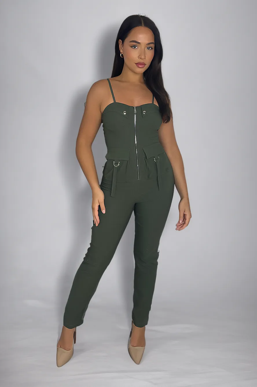 Padded Bustier Strappy Jumpsuit