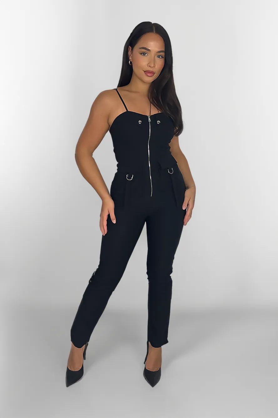 Padded Bustier Strappy Jumpsuit