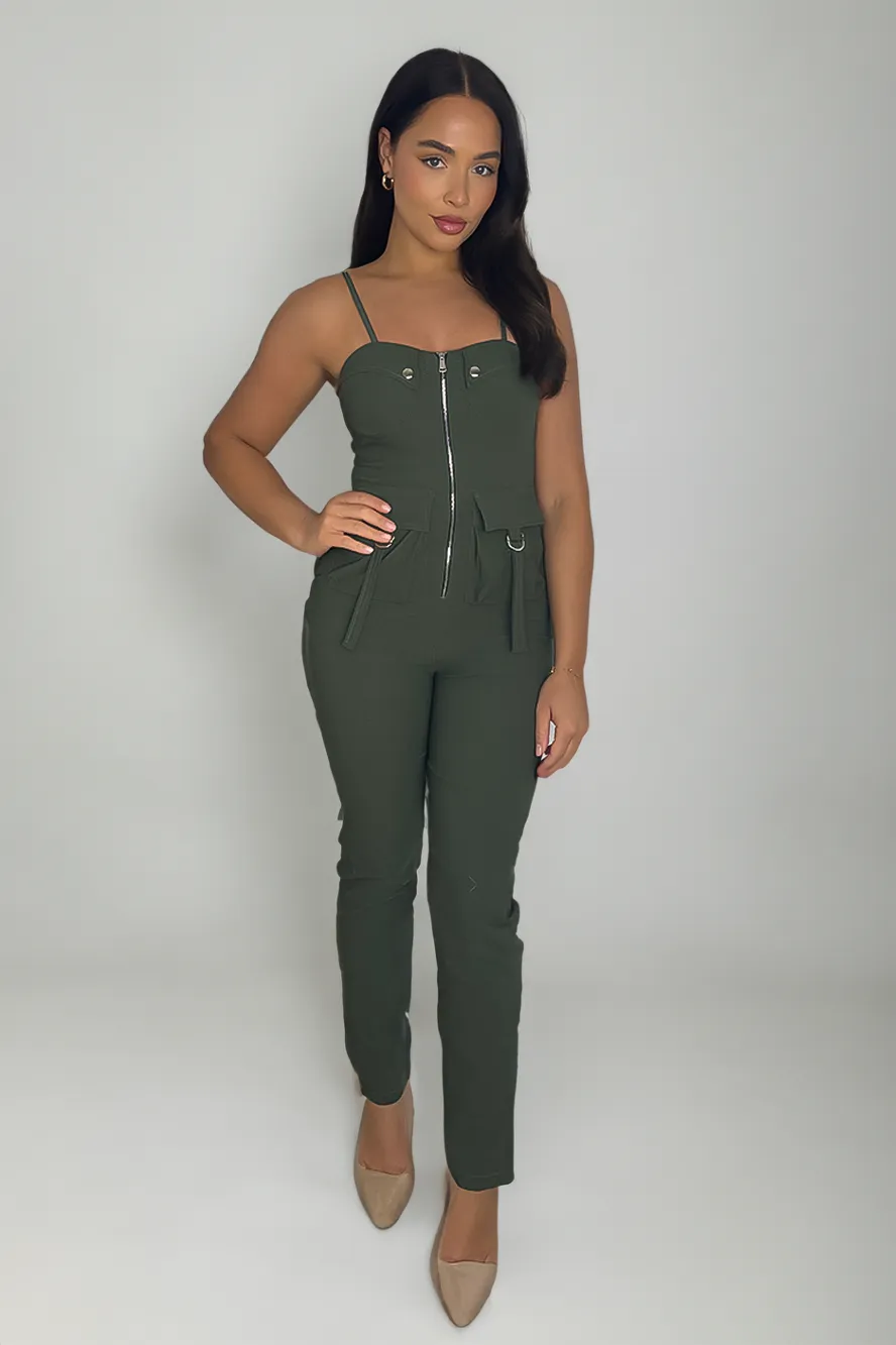 Padded Bustier Strappy Jumpsuit