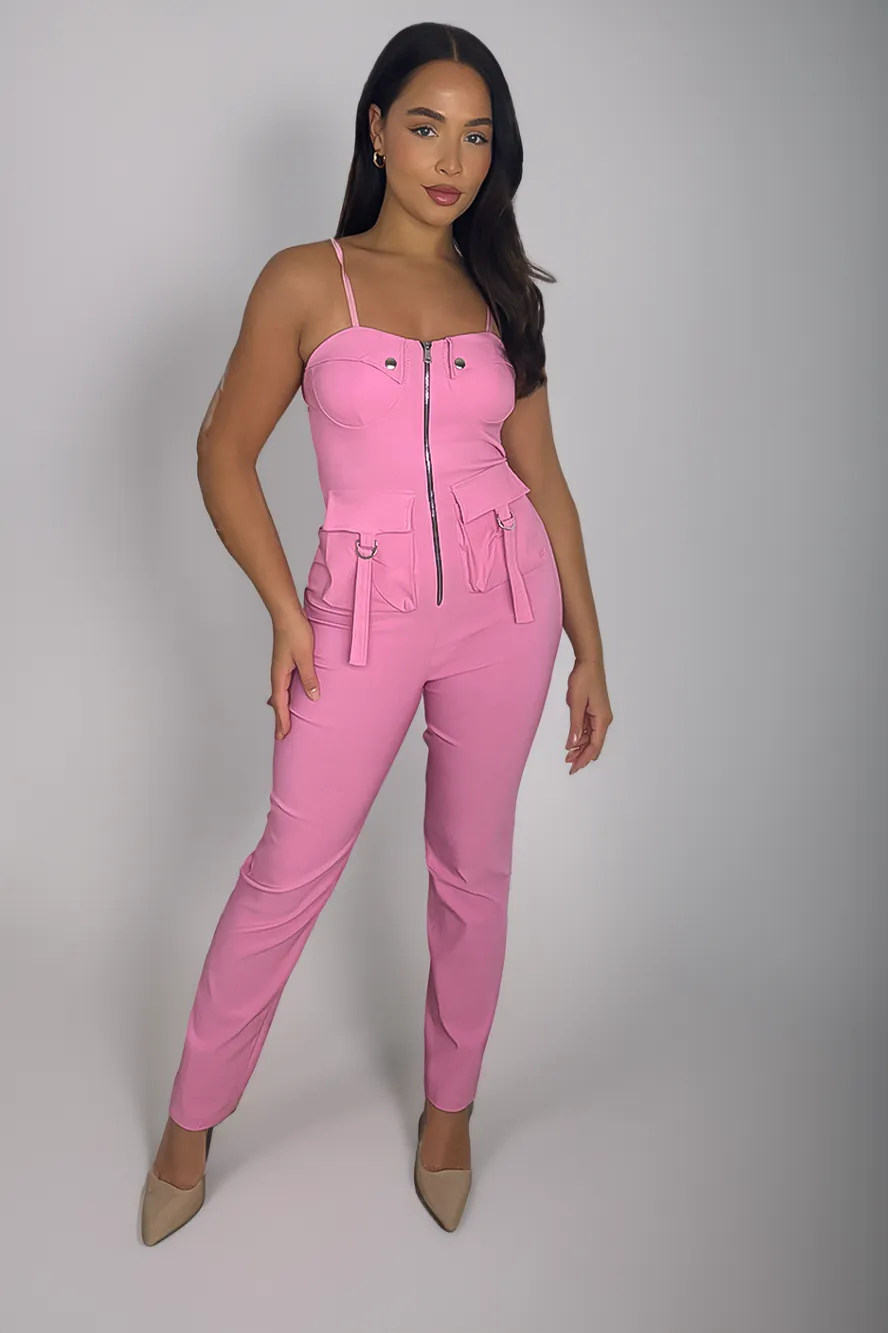 Padded Bustier Strappy Jumpsuit