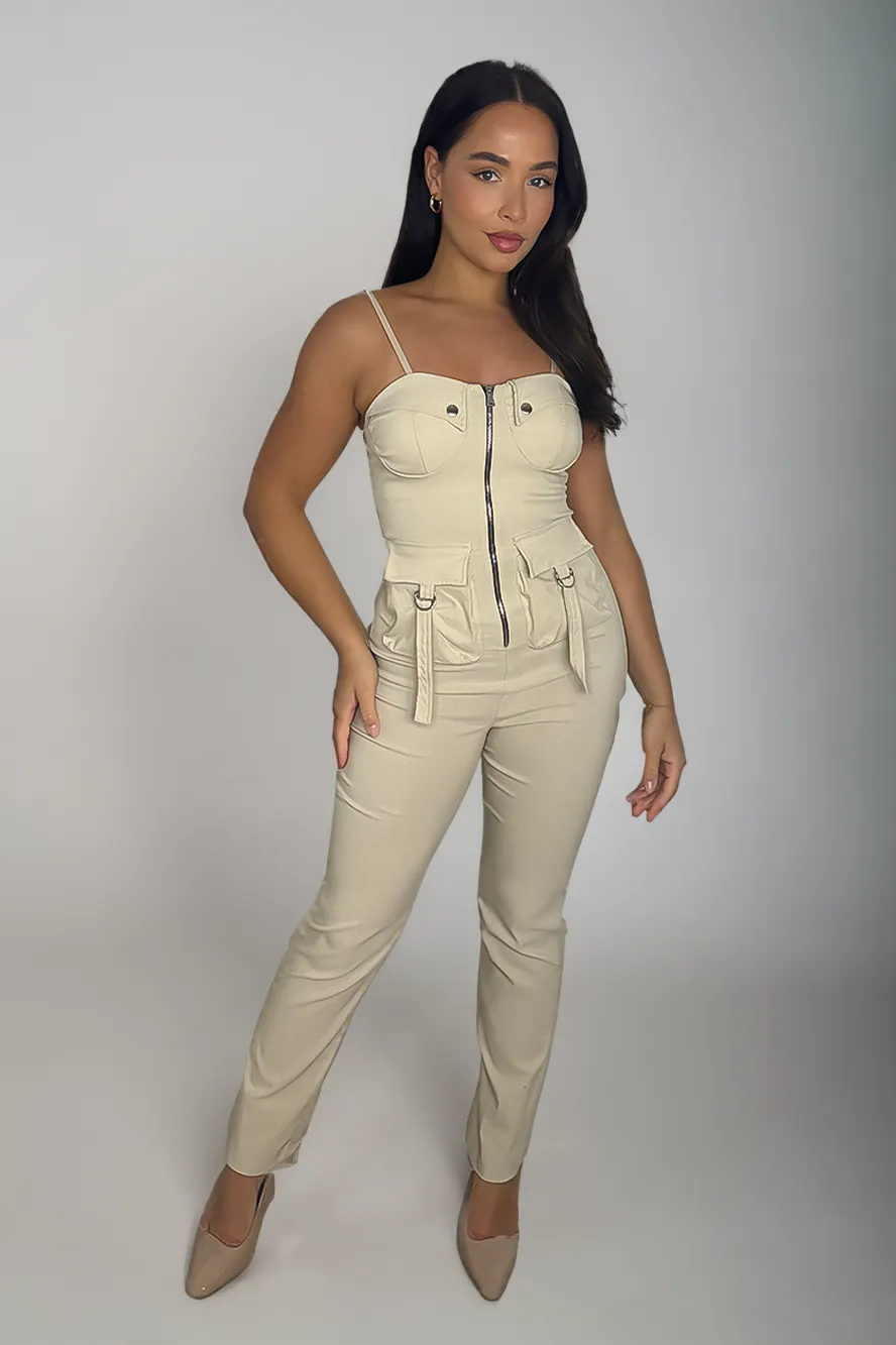 Padded Bustier Strappy Jumpsuit