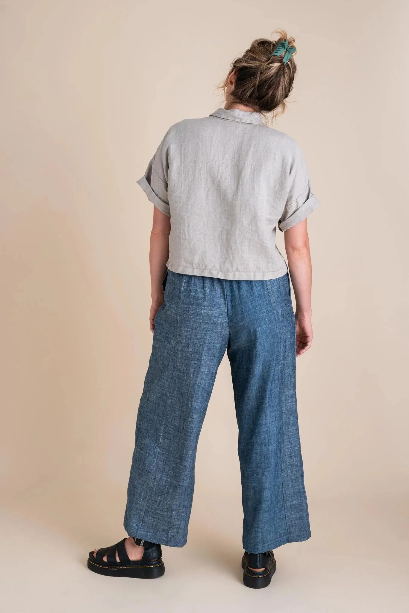 Patchwork Sunset Pants - Indigo Chambray