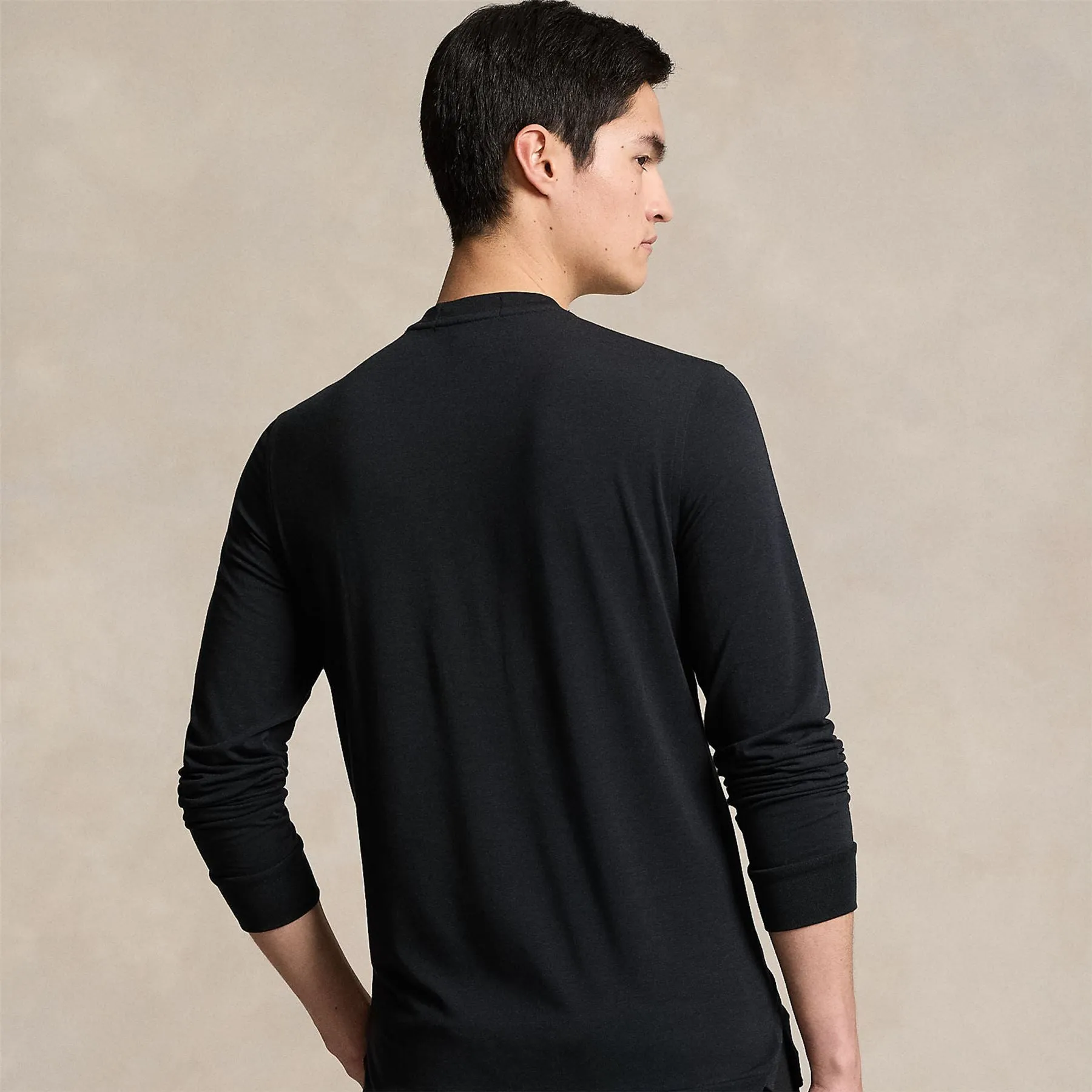 Performance Jersey Henley Shirt Polo Black - SS24