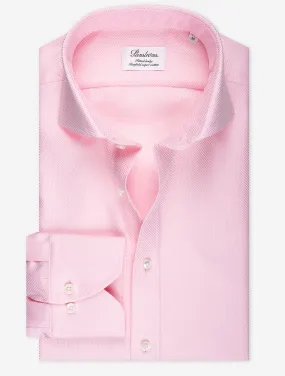 Pink Herringbone Cotton Fitted Shirt