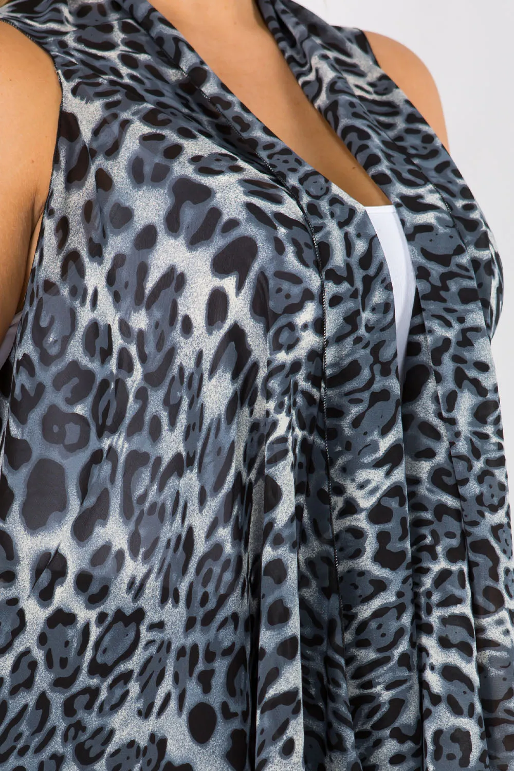 PN-29P leopard design vest plus size