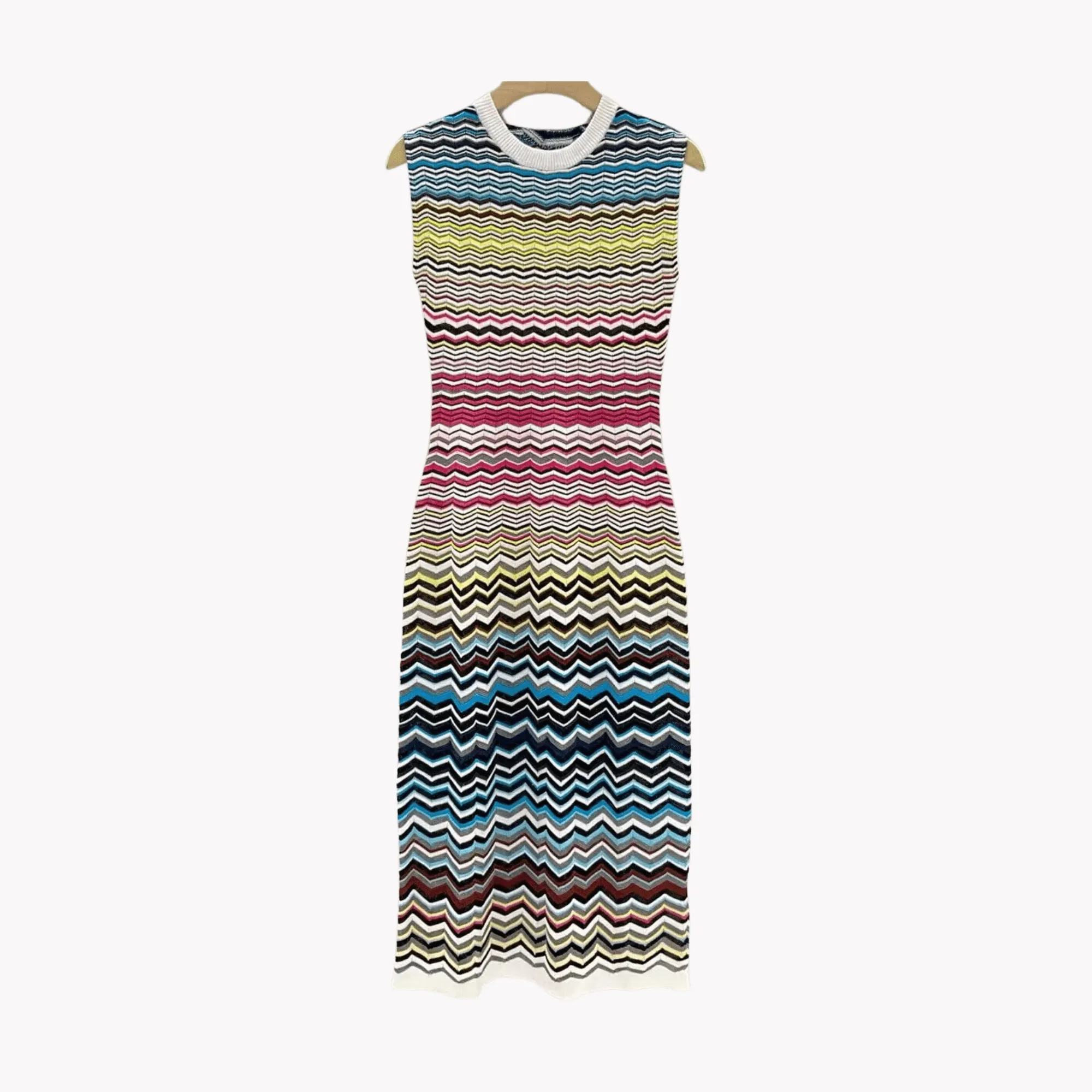 Pre Order:  Sawtooth Stripes Knitted Dress