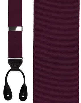 "Burgundy Grosgraine Ribbon II" Suspenders