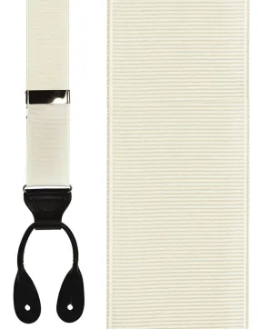 "Ivory Grosgraine Ribbon II" Suspenders