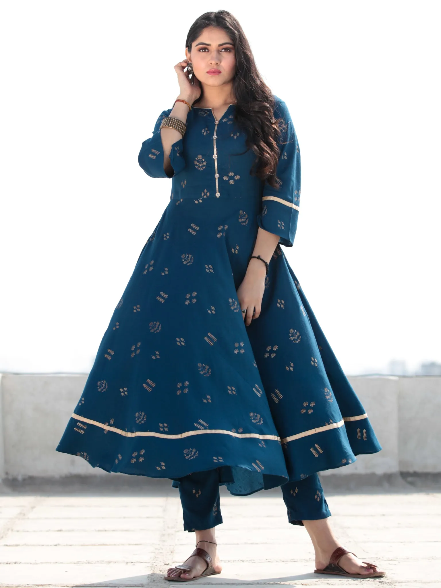 Raas Neelofar - Set of Flared Kurta & Pants  - KS80F2155