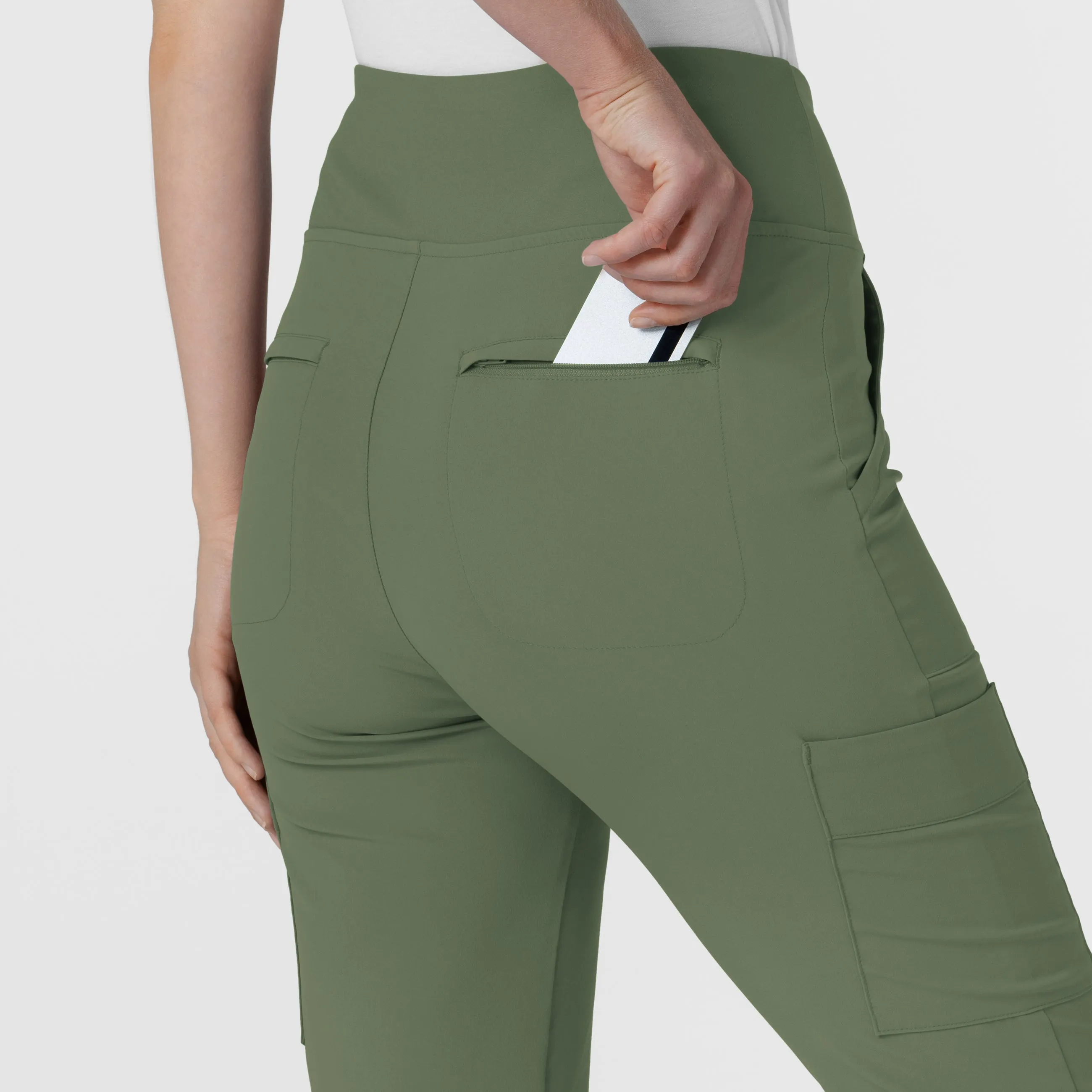 RENEW Women's Cargo Flare Scrub Pant - Olive