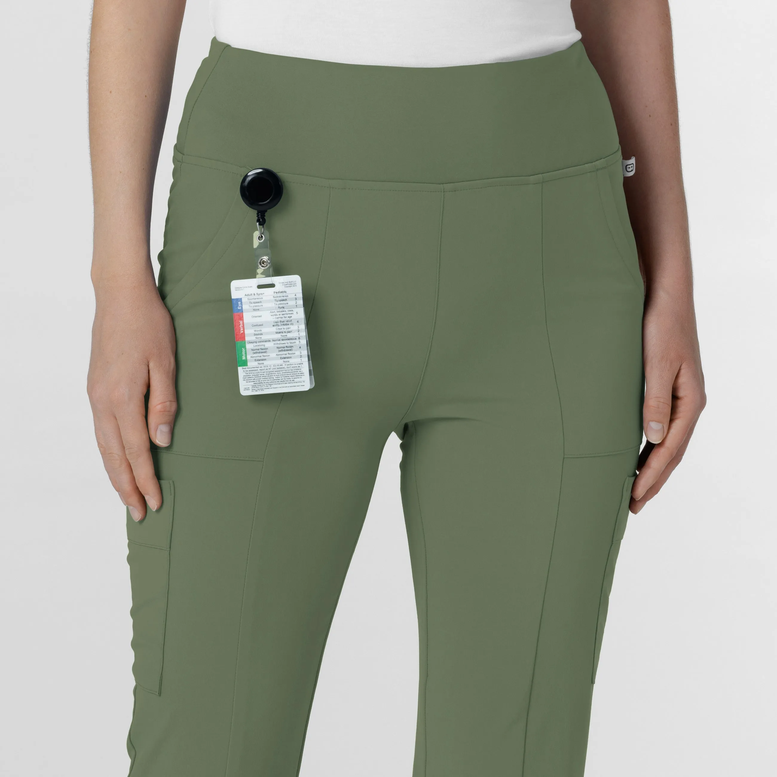 RENEW Women's Cargo Flare Scrub Pant - Olive