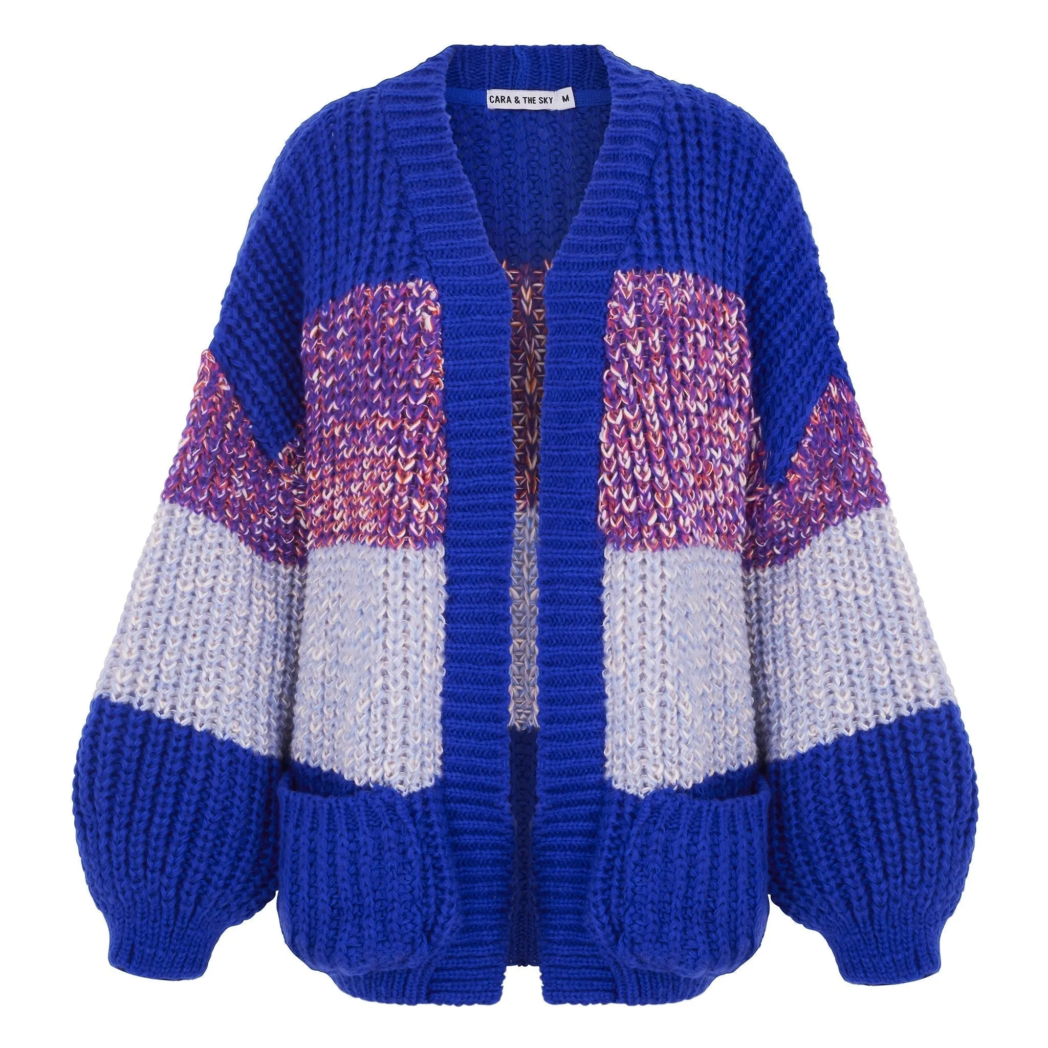 RESALE | Janie Oversized Chunky Stripe Cardigan - Cobalt