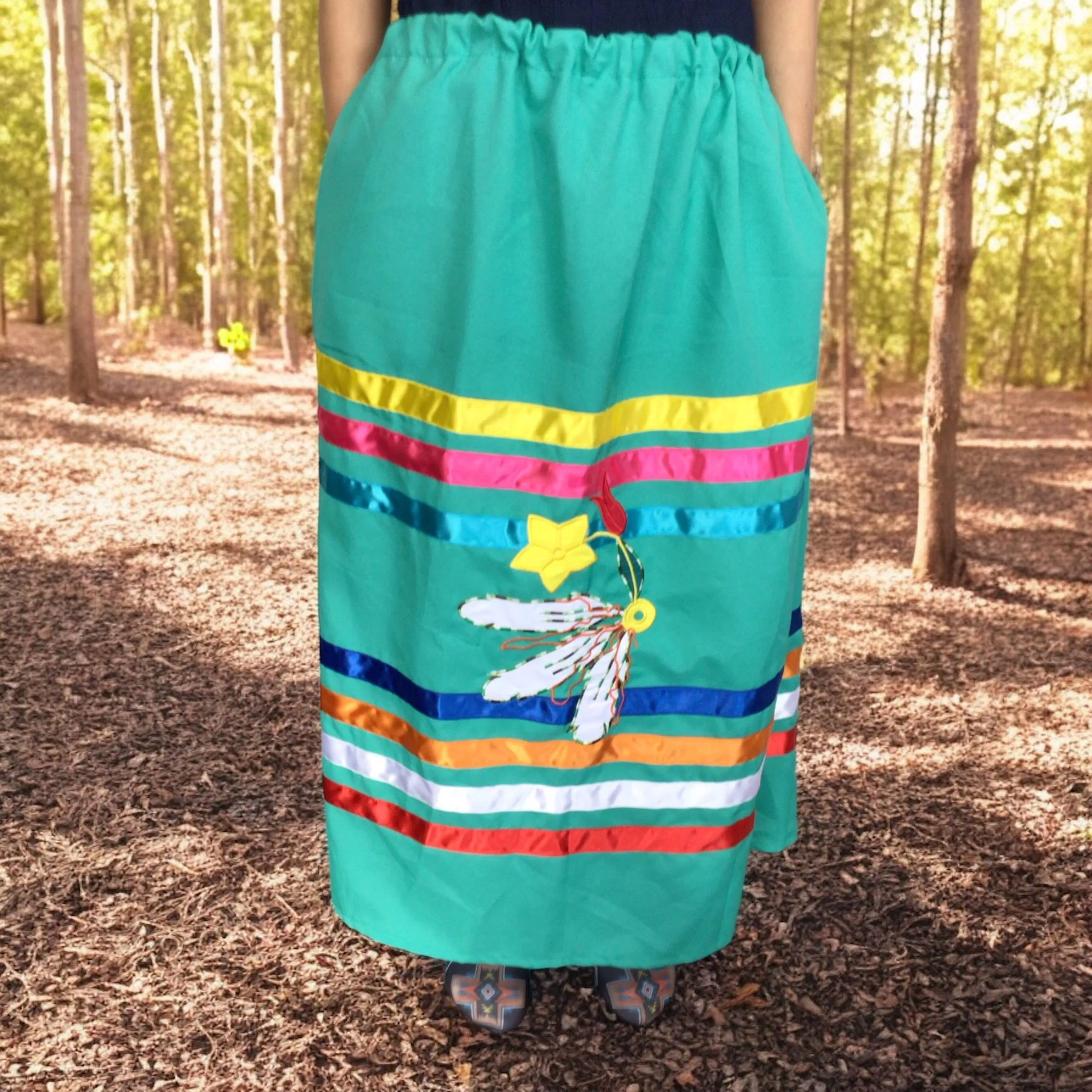 Ribbon skirt with Feather