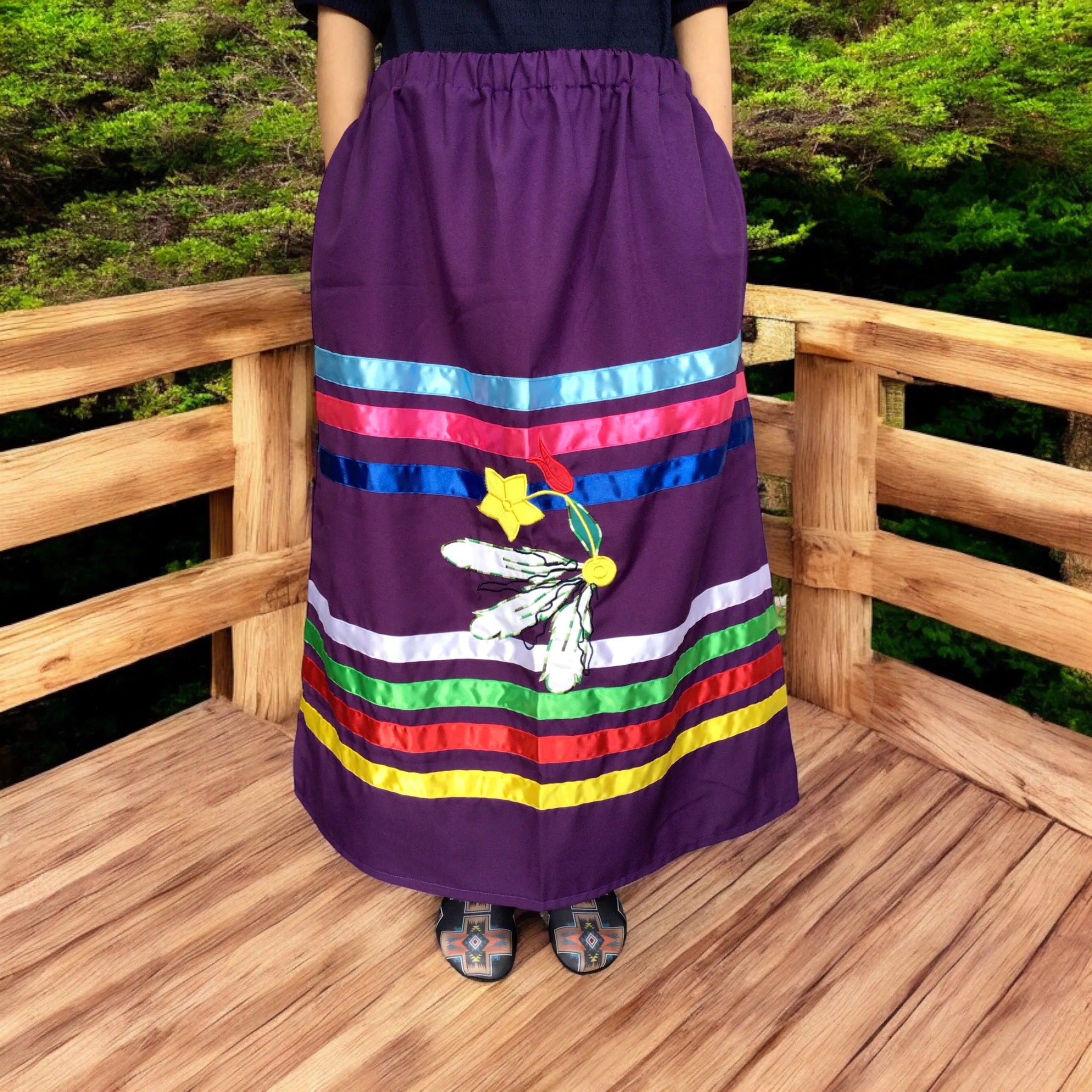 Ribbon skirt with Feather