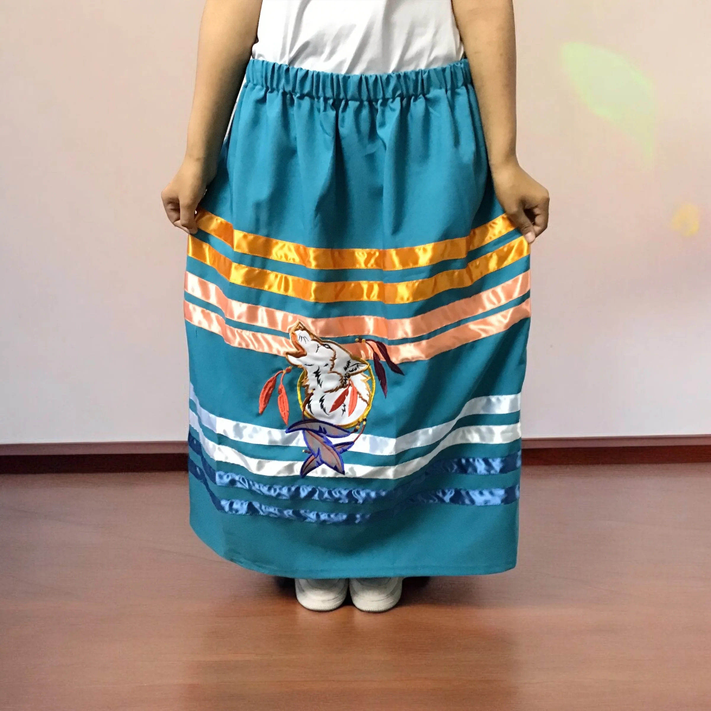 Ribbon skirt with Howling Wolf