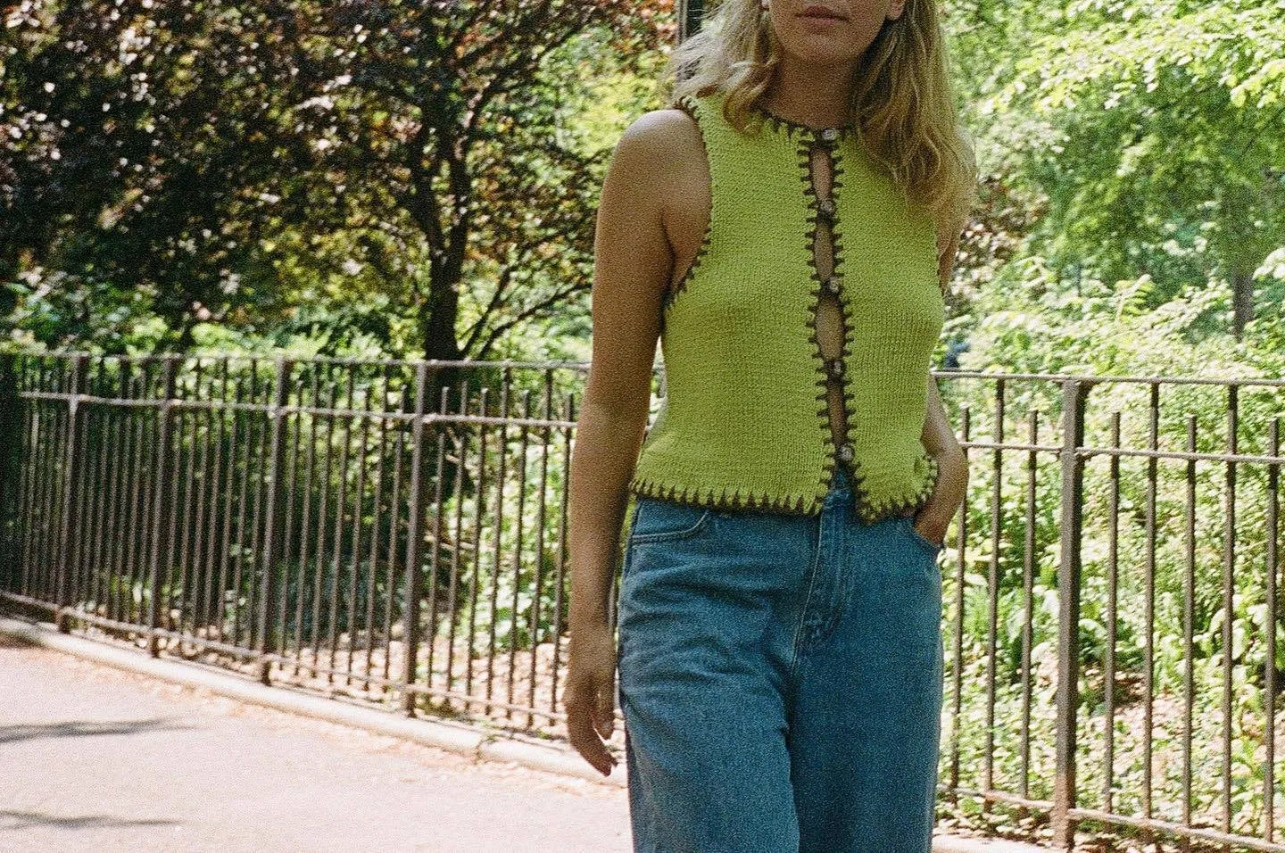 Sage Knitted Vest Top