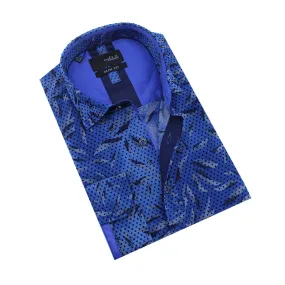 Sax Leaf Flocking Button Down Shirt