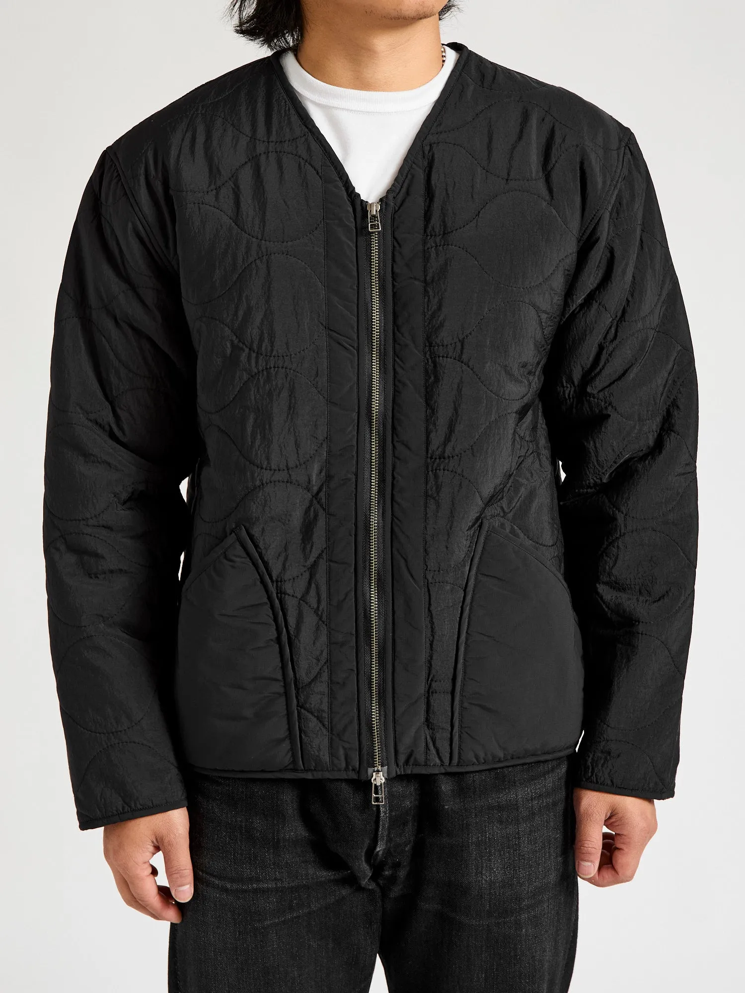 Sherpa Zip Liner Jacket in Black