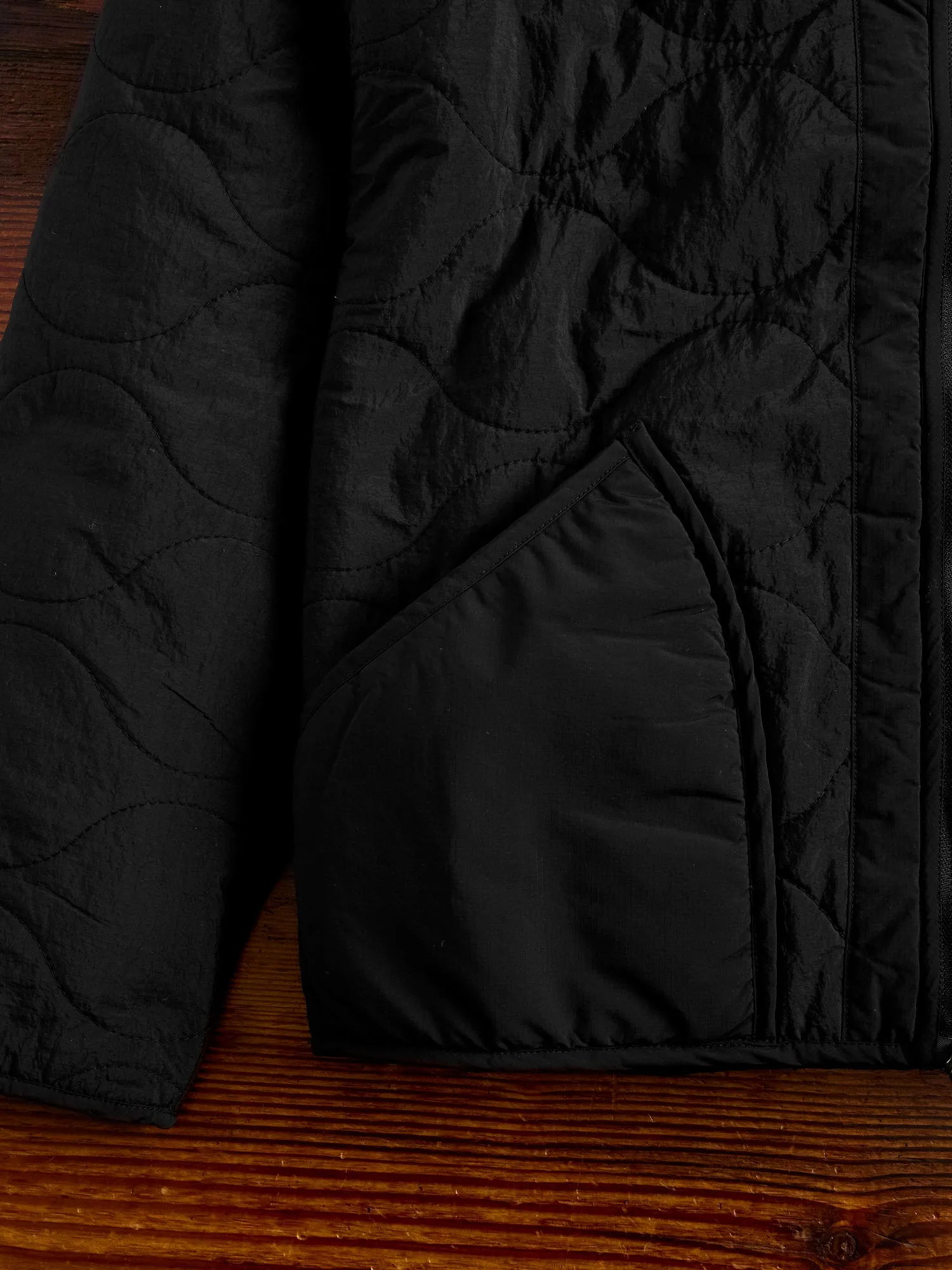 Sherpa Zip Liner Jacket in Black