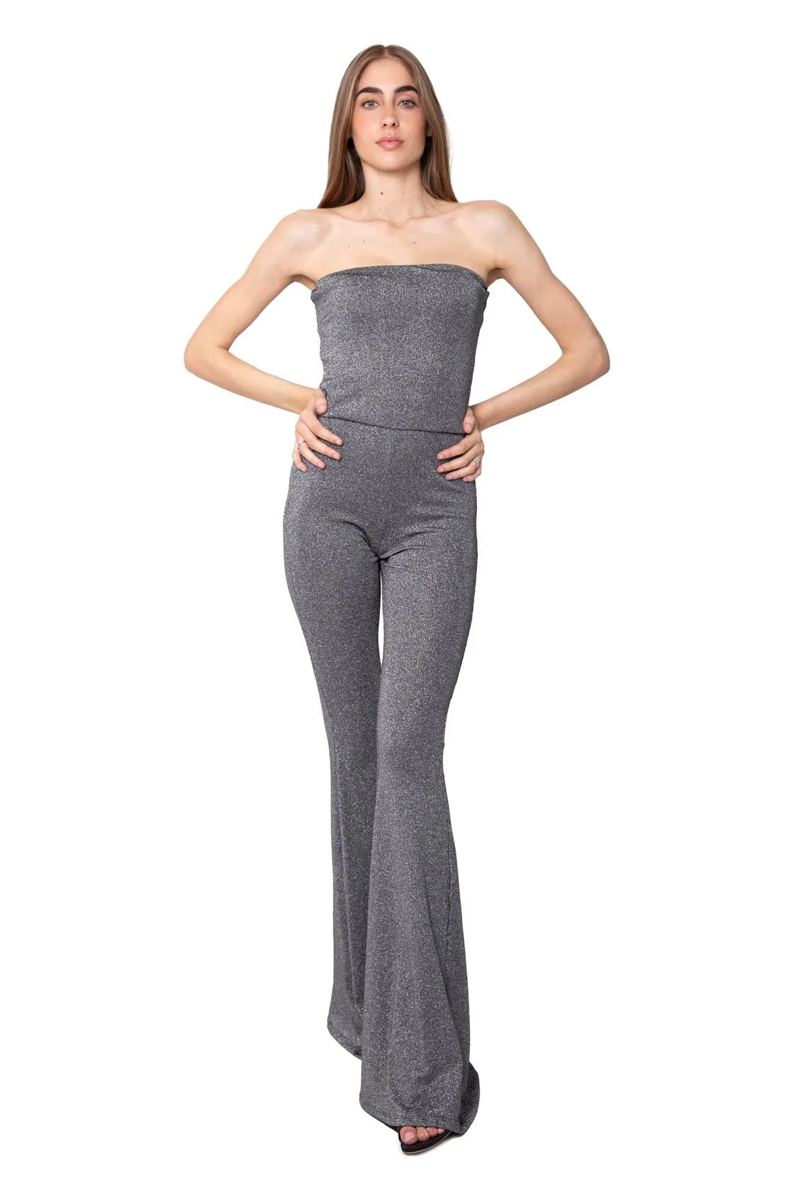 Sirène jumpsuit in metal shine