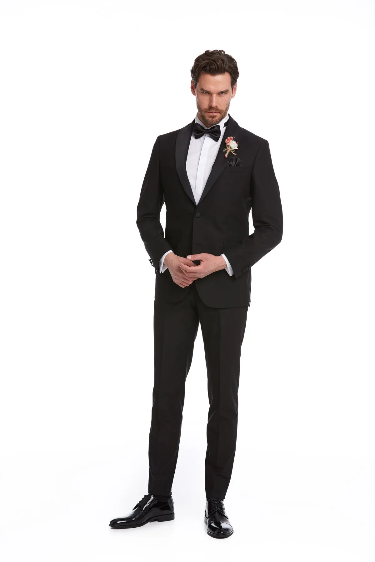 Slim Fit Black Release Shawl Lapel Classic Tuxedo