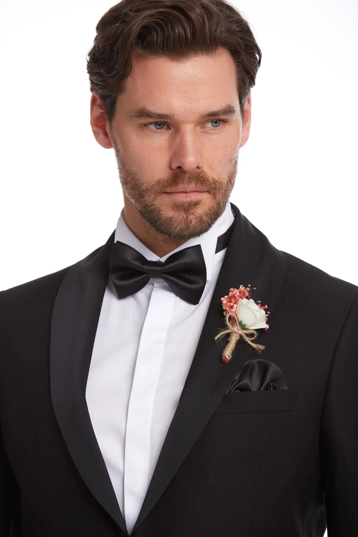 Slim Fit Black Release Shawl Lapel Classic Tuxedo