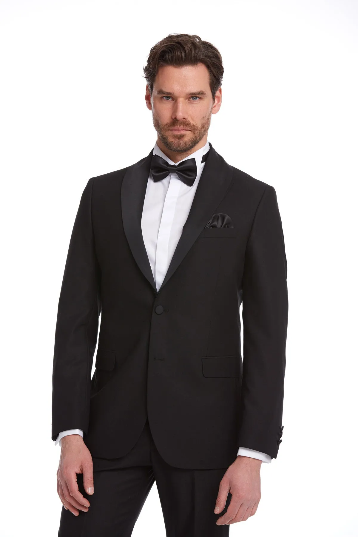 Slim Fit Black Release Shawl Lapel Classic Tuxedo