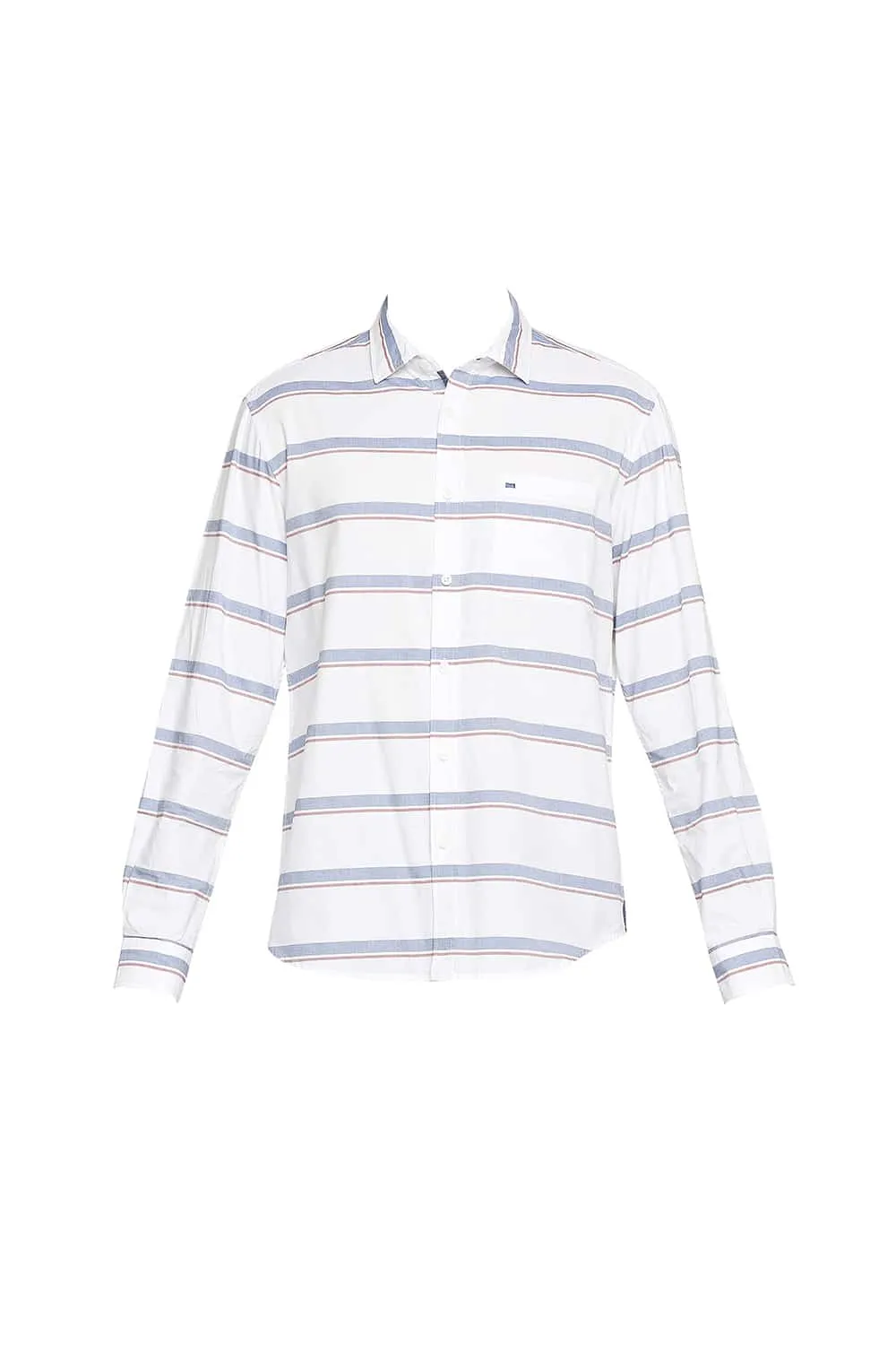 Slim Fit Oxford Horizontal Stripe Shirt