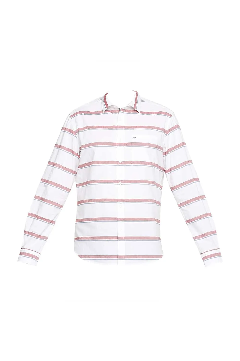 Slim Fit Oxford Horizontal Stripe Shirt