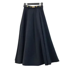 Solid Slimming Patchwork Belt Minimalist Skirt For Women High Waist Spliced Zipper Temperament Skirts Female Style