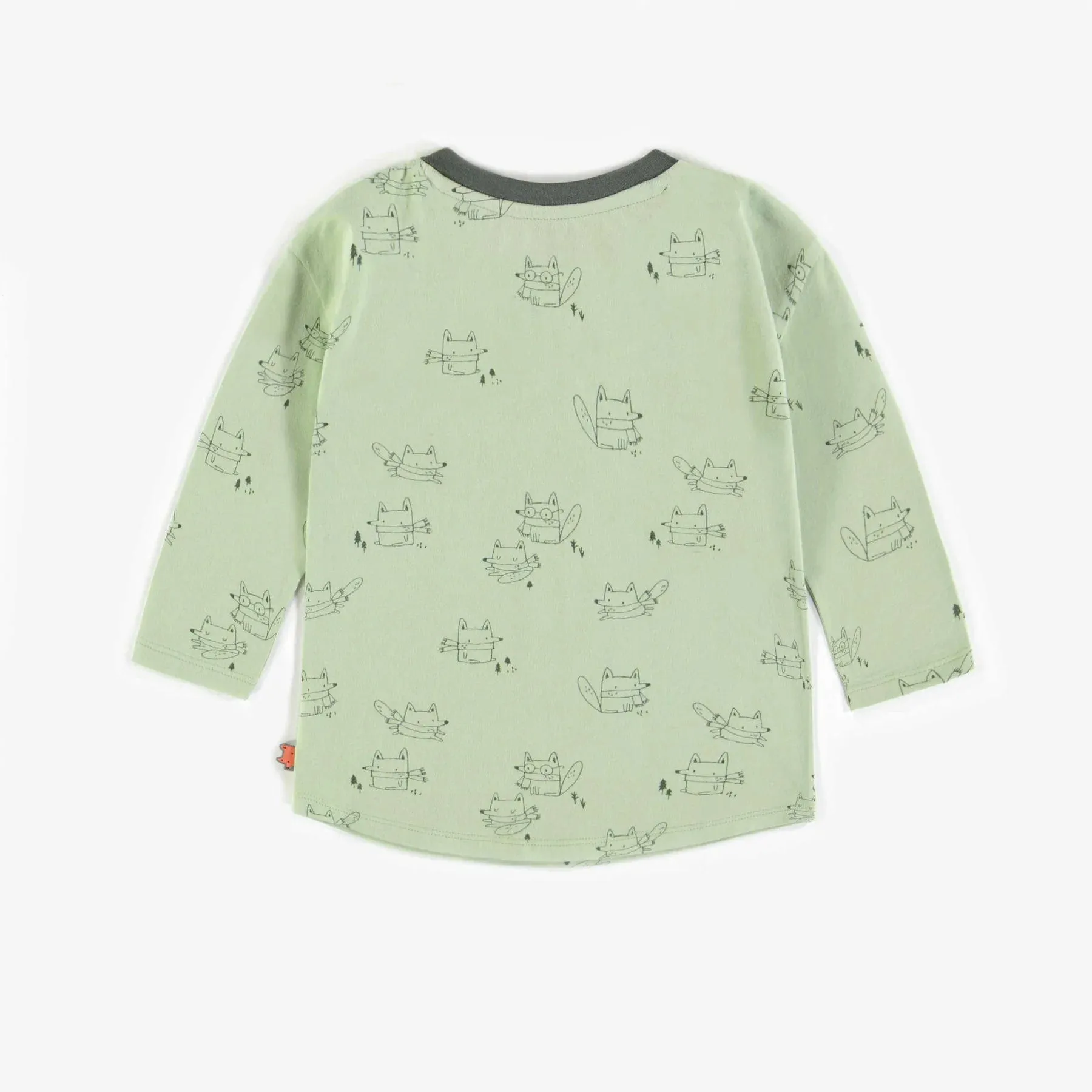 Souris Mini Baby Boy T-shirt with Henley Collar - Green