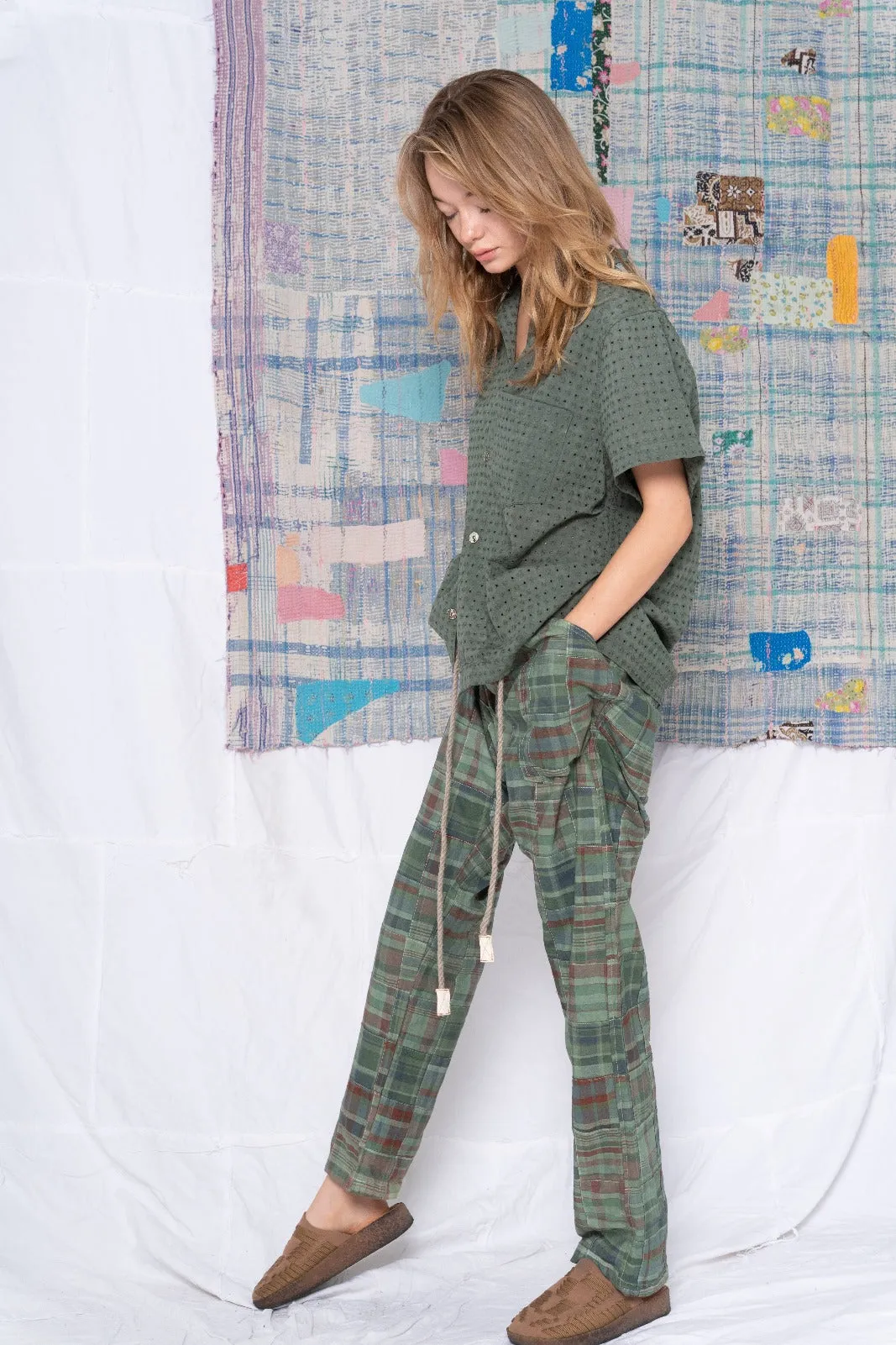 St. Tropez Shirt All Over Sun Embroidery Military Green