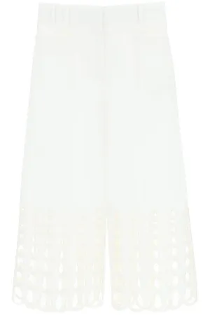 Stella mccartney cropped pants with embroidered hem