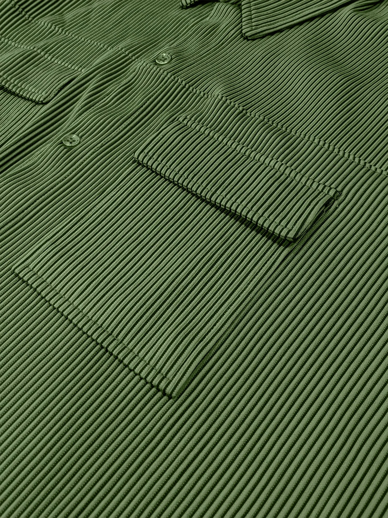 Stripe Textured Olive Full Sleeve Shirt