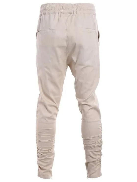 Stunning Slim Fit Drawstring Mens Twill Pants