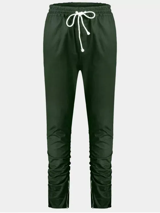 Stunning Slim Fit Drawstring Mens Twill Pants