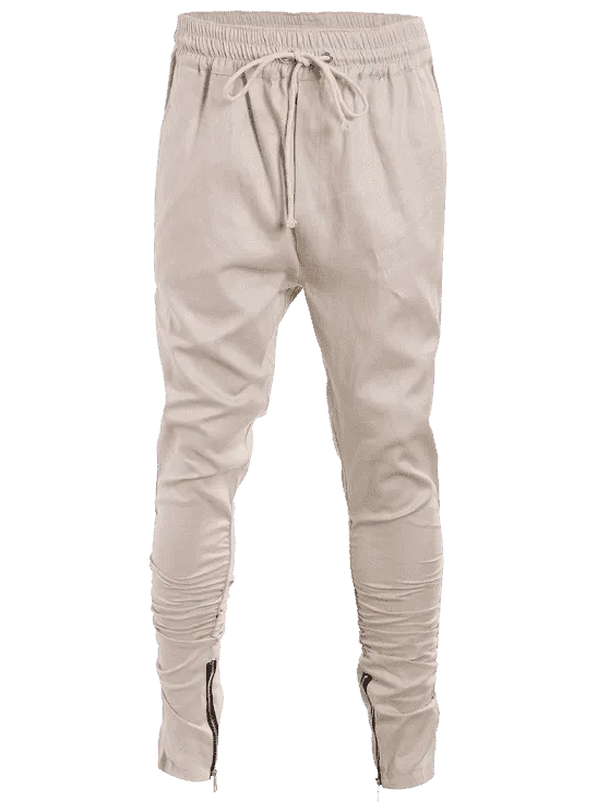 Stunning Slim Fit Drawstring Mens Twill Pants