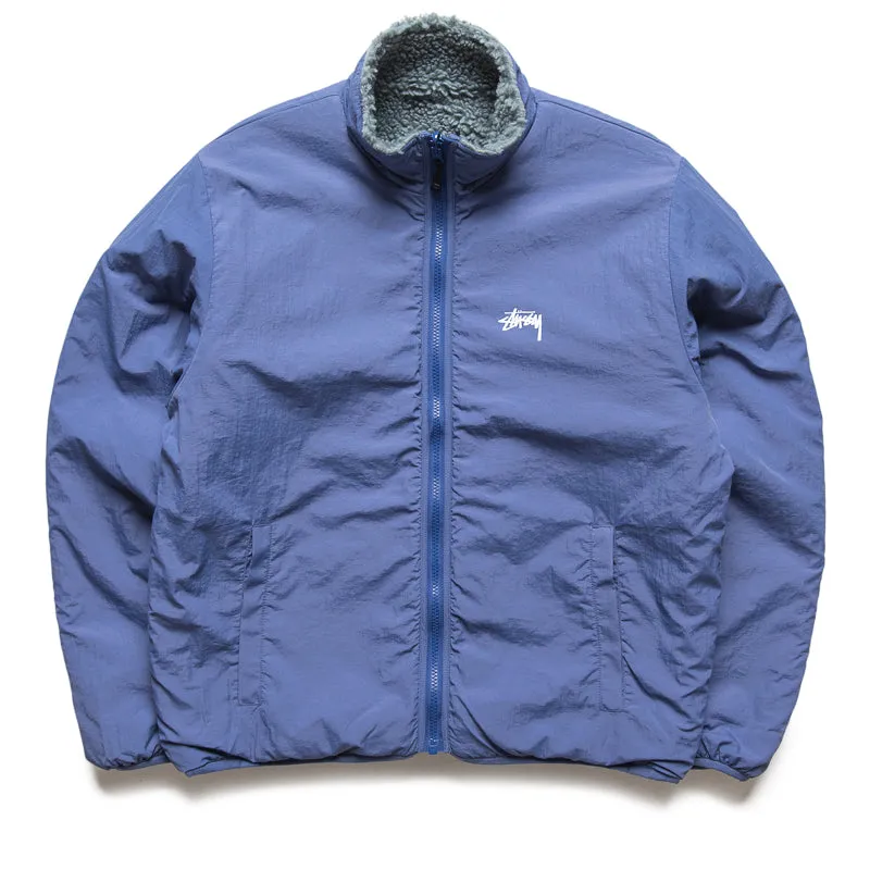 Stussy Sherpa Reversible Jacket - Bluestone