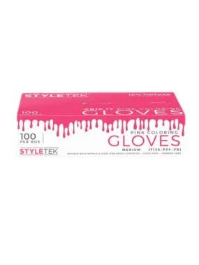 STYLETEK PINK COLORING GLOVES MEDIUM