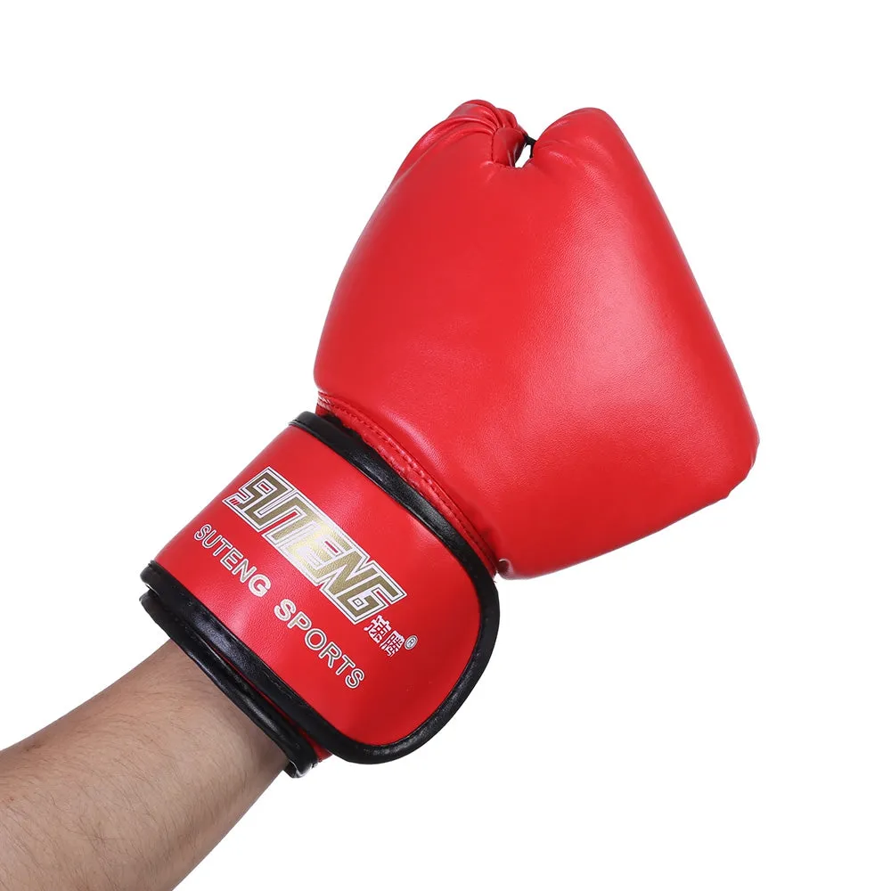 SUTENG 1 Pair PU Boxing Punching Bag Fighting Sanda Gloves with Wrist Wrap