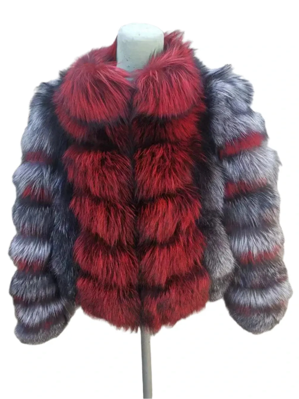 TEEK - Real Mixed Plush Red Fluff Jacket