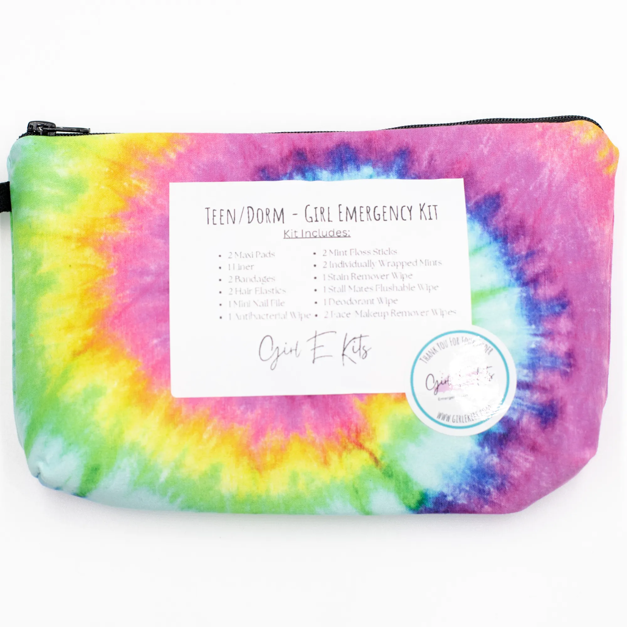 Teen/Dorm Room Girl Emergency Kit - I Love Tie Dye