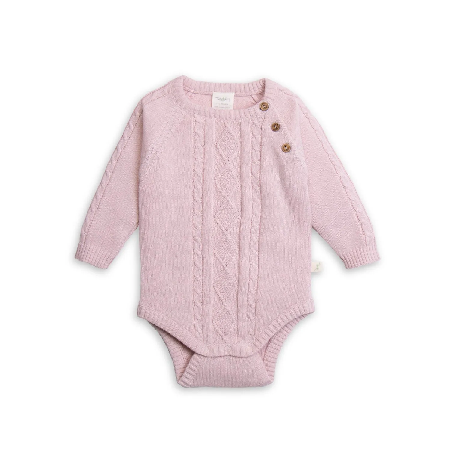 Tiny Twig Cable Knit Bodysuit - Lotus